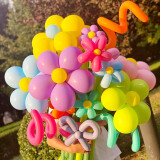 京惠思创儿童节魔术造型气球创意长条玩具气球彩色200只装 带气筒 JH0266 