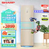 夏普（SHARP） 三门冰箱 紧凑家用 中门宽幅变温 零度 一级能效节能省电 风冷无霜冰箱 以旧换新 BCD-269WVCE-N