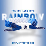 RASTAROSE【品牌官方】小狮子彩虹情侣礼物情人节限定手链男女迷你编织手绳 (常规)蓝白渐变 经典白盒套装