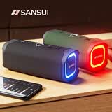 山水（SANSUI） 无线蓝牙音箱低音炮氛围灯高音质家用立体环绕户外便携式桌面迷你小音响插卡小钢炮音乐播放器 T86绿色 蓝牙5.0+重低音+炫彩灯