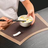 百品良新中式餐垫高级感桌垫酒店餐厅防滑隔热垫轻奢西餐垫防水防油盘垫 圆桌扇形-咖啡色（4片装）