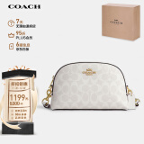 蔻驰（COACH）【品牌直供】女士单肩斜挎包冰川白拼色CR354IMRFF