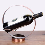 康之润欧式创意红酒架摆件红酒架现代简约酒柜装饰品展示架葡萄酒架家用 圈圈酒架古铜色