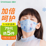 绿鼻子（green nose）儿童口罩 三层独立包装3d立体婴童口罩 迪士尼魔法艾莎 大童5片