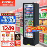 星星（XINGX）展示柜冷藏保鲜柜饮料柜商用一级能效单门立式冰柜冰箱风冷直冷超市便利店陈列柜蔬菜水果啤酒酒水 直冷省电 1级能效280升 LSC-280YPE