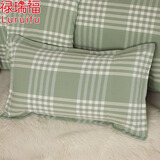 禄瑞福家纺床上用品纯棉老粗布枕套全棉单人条纹枕头套信封式 单只装1只 潭思 手工制作约48cmx74cm
