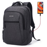 波斯丹顿男士双肩包商务电脑包书包休闲旅行背包男 81深灰色