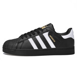 莆田鞋三条杠贝壳头情侣板鞋经典休闲运动板鞋百搭潮流韩版透气男鞋 贝壳头全黑 40