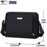 七匹狼单肩包男 牛津帆布包休闲横款运动单肩斜挎背包男包