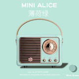 太空狗复古蓝牙音箱低音炮迷你音响无线高音质重低炮家用便携式小型可插卡插U盘带收音机生日礼物女男生 青色I蓝牙+收音机+插卡+插U盘