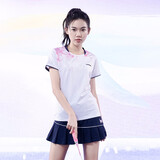 川崎（KAWASAKI）羽毛球服女神运动套装女夏季短袖T恤运动裙两件套运动服速干衣 女款圆领短袖T恤 A2948 霜白色 L