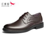 红蜻蜓（RED DRAGONFLY）舒适商务休闲时尚系带皮鞋男 WTA73762 棕色 42