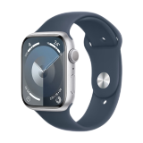 【准新品】Apple/苹果 Watch Series 9 智能手表GPS款45毫米银色铝金属表壳 风暴蓝色运动型表带M/L MR9E3CH/A