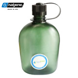 乐基因（nalgene）运动塑料水杯随手杯进口水壶军训大容量便携式扁形户外健身防漏 1777-9905墨绿色（黑鹰） 1000ml