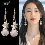蕉夏耳环2026年新款潮气质耳坠设计感韩国网红大气花朵耳饰 冰雪美人金色