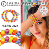 TELETIES美国进口电话线发圈【L码】大号发绳头绳泰莉TT圈头饰女神节礼物 【L码2条】吃定彩虹