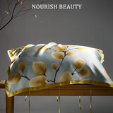 润美真丝枕巾 100桑蚕丝枕巾 丝绸枕巾套加厚真丝枕巾 22姆 慕婉之恋 枕巾单只 48x74cm