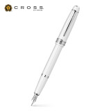 高仕（CROSS）钢笔 佰利轻盈系列 书法练字学生商务办公签字笔男女生日礼物定制刻字 玉白墨囊礼盒套装
