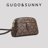 古乔大金豆香港古乔品牌2025年新款经典软面百搭手提斜挎女包礼物 咖啡色小号（22CM）