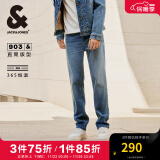 杰克·琼斯（JACK&JONES）男装四季恒温弹力柔软舒适903直筒牛仔裤男潮流百搭裤子品牌男裤 中牛仔蓝097 175/80A/MR