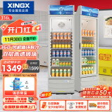 星星（XINGX） 316升 立式玻璃门展示柜冷柜 饮料陈列柜 商用冷藏冰箱（银灰色） LSC-316C