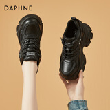 达芙妮厚底内增高老爹鞋女百搭时尚休闲鞋女鞋子4623101103  黑色 35 