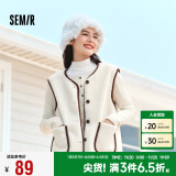 森马（Semir）马甲女撞色简约复古叠穿冬季2024仿麂皮仿羊羔毛外套109724103001