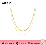 Arsis【颖儿同款】自由搭配双层蛇骨链项链原创时尚简约项链礼物送女友 双层蛇骨链项链 金色