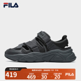 FILA 斐乐官方男鞋 MARS SANDAL复古凉鞋2024夏新款火星凉鞋 黑-BK 40