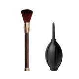 Mumer咖啡毛刷磨豆机清理刷子木柄台面清洁软毛刷不掉毛咖啡粉清洁笔刷 黑檀木咖啡清洁刷+黑色气吹球