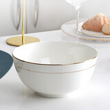 瓷秀源金边泡面大碗陶瓷9寸汤碗大号餐具骨瓷大拉面碗家用深口炖菜大碗 金边7英寸奥碗