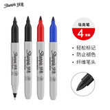 锐意（Sharpie）双头细头马克笔油性记号笔进口防褪色速干办公用品耐用黑蓝红4支组合装美术写生