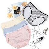 岚瑞薇内裤女纯色棉底档 螺纹时尚女士内裤性感少女学生三角底裤 少女低腰款 5条 L