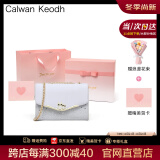 CALWAN KEODH包包女包新款2024单肩小方包斜挎轻奢ck风小众生日礼物送女友老婆 白色【奥斯汀粉礼盒+花束+贺卡】实用走心女生闺蜜