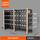乐品展示 新款超市货架进口食品单面展示架便利店钢木货柜母婴文具店架子 【乐优款】（钢背板）双面组合八