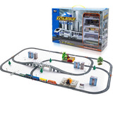 仿真高铁动车轨道车电动小火车和谐号弹头列车儿童玩具模型 高铁桥墩+高架桥+采石场+5车厢（96件套）