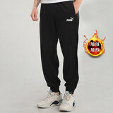 彪马（PUMA）男裤女裤秋冬加绒保暖束脚休闲裤针织长裤宽松卫裤运动裤子男 682724-01/黑色加绒/店长推荐 M