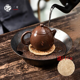 一纪（KAZUNORI） 日式纯手工黄铜茶盘家用复古蓄水储水小茶盘茶托简约壶承茶台 碗式铜壶承