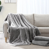 网易严选 毛毯 素色暖绒盖毯 加厚珊瑚绒毯子法兰绒毯子 办公居家午睡空调毯毛毯盖毯 丁子灰