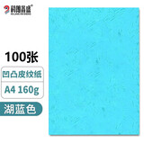 科朗鑫盛A4皮纹纸厚封皮纸a4装订标书封皮纸封面纸云彩纸硬卡纸 160g湖蓝色100张 A4 160g 凹凸皮纹纸