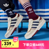 adidas「面包鞋」COURTIC经典运动板鞋男女阿迪达斯官方三叶草 晶白/浅米色/棕红/藏青蓝 43(265mm)