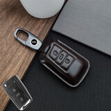 头层牛皮适用于大众帕萨特迈腾速腾cc途观l朗逸途昂探岳途岳钥匙套钥匙包车用钥匙扣高档男创意新款全包 B款 摩卡咖