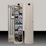 FULINWANJIA 福临万家 智能360度旋转鞋柜 杀菌消毒除臭圆柱形门口收纳大容量 高雅香槟 【不带消毒】14层211cm高+镜