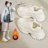 奥古狮登老爹鞋女新款厚底增高四季百搭运动休闲鞋韩版小香风轻便鞋子女潮 224033米色【加绒款】 37