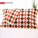 金号（KING SHORE）纯棉提缎绣花枕巾2条装  情侣枕巾一对装 全棉加厚款枕头巾 2354款棕色2条