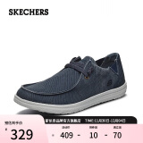 斯凯奇（Skechers）帆布鞋男士商务休闲鞋子66387 BLU蓝色 42 