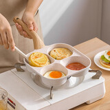 摩登主妇多孔煎锅早餐锅鸡蛋汉堡锅家用不粘锅平底锅煎蛋锅煎蛋神器 【燃气款】多孔早餐锅+刮刀 38cm