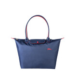 珑骧（longchamp）女包织物刺绣饺子包长柄大号单肩包1899619 556海军蓝 均码 