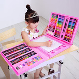 星密途画笔套装儿童蜡笔彩铅美术工具3-6-8-10岁学生生日礼物水彩笔礼盒 208件画笔粉色 儿童玩具彩笔礼盒套装男女孩生日新年礼物