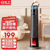 扬子取暖器电暖器家用暖风机立式小太阳取暖器火焰壁炉取暖器节能省电大面积取暖冷暖两用一体机电取暖 智能语音款 黑色【温度调节+加湿喷雾+3D火焰】